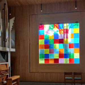 Laminiertes farbiges Echt - Antik Glas auf Isolierglas mit Sicherheitsglas