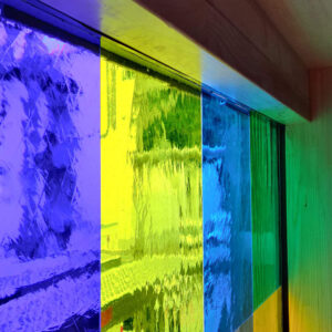 Laminiertes Echt - Antik Glas auf Isolierglas im Detail