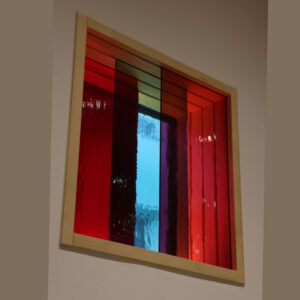 Seitenschiebefenster Laminiertes rotes Echt-Antik Glas, verschiebbar auf mehrere Ebenen